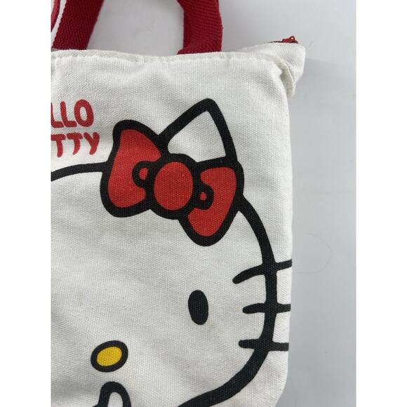 Hello Kitty Cute White Picnic Box Kids School Tote Handbag Zipper Gift Lunch Bag - Picture 4 of 10